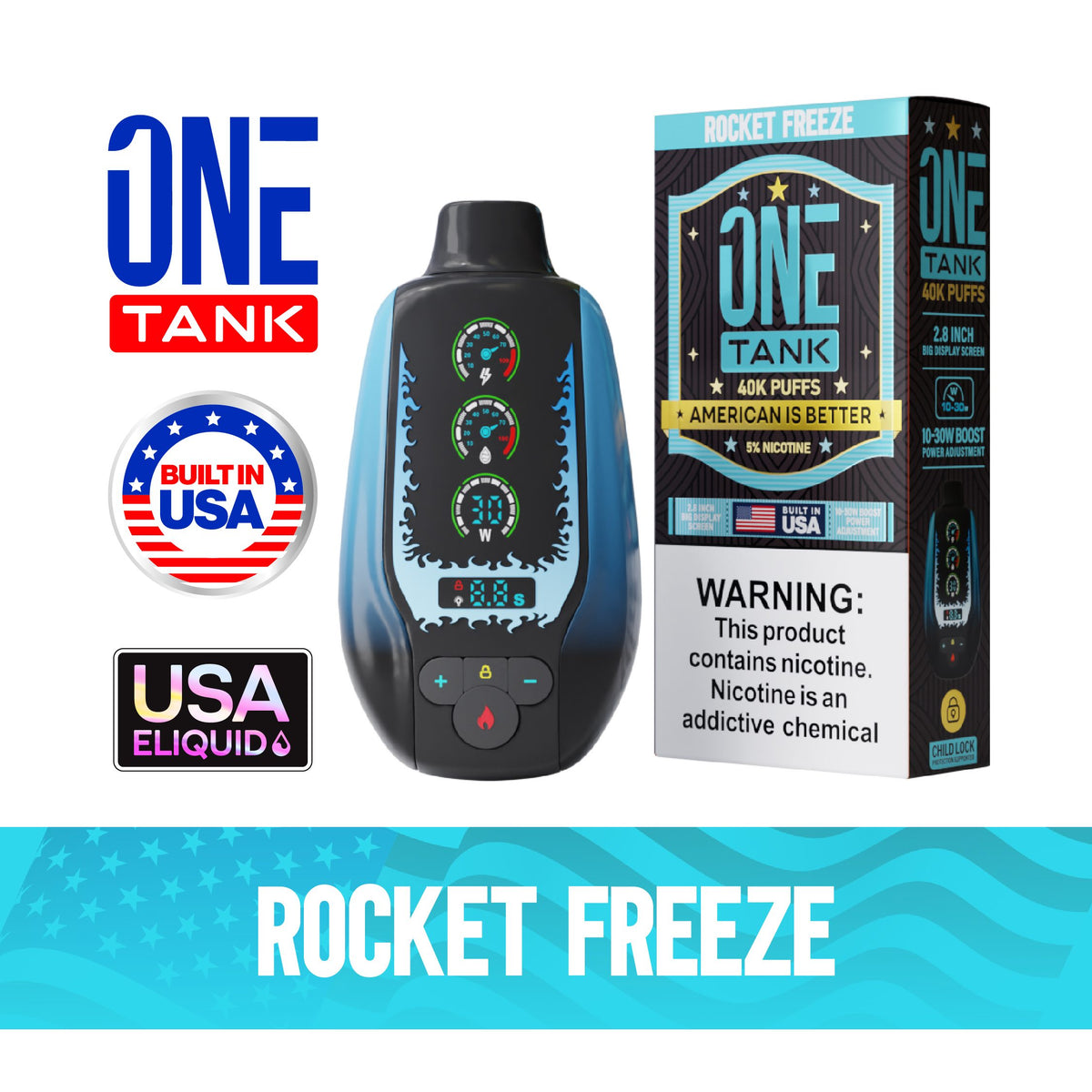 ONE TANK 40K PUFFS 50MG/ML(Rocket-Freeze)