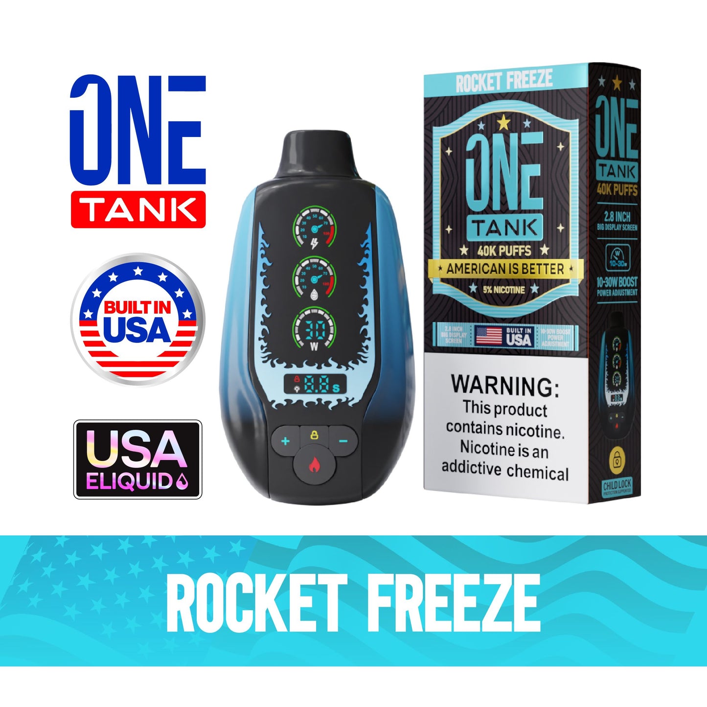 ONE TANK 40K PUFFS 50MG/ML（Rocket-Freeze）