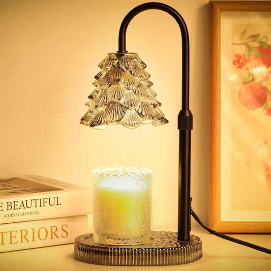 Christmas Tree Shaped Candle Warmer Lamp with Timer & Dimmer – Adjustable Wax Melt Lamp for Jar Candles, Home Decor Accent for Women – 2 Bul
