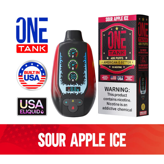 ONE TANK 40K PUFFS 50MG/ML（Sour-Apple-Ice ）