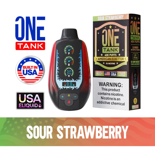 ONE TANK 40K PUFFS 50MG/ML（Sour-Strawberry ）