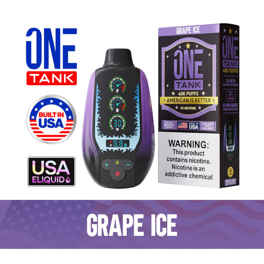 ONE TANK 40K PUFFS 50MG/MLGrape-Ice ）