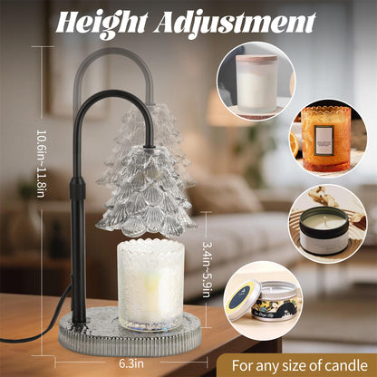 Christmas Tree Shaped Candle Warmer Lamp with Timer & Dimmer – Adjustable Wax Melt Lamp for Jar Candles, Home Decor Accent for Women – 2 Bul