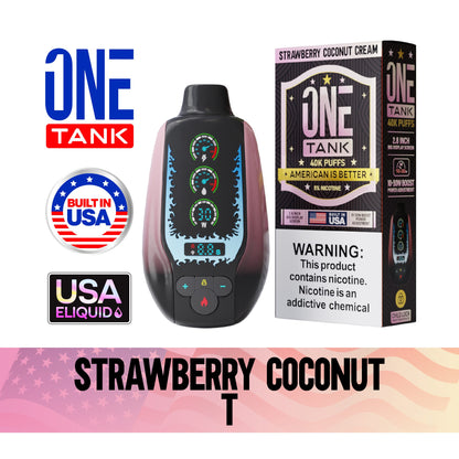 ONE TANK 40K PUFFS 50MG/ML（Strawberry-Coconut-Cream）
