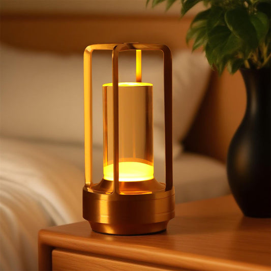 Portable Touch Control Table Lamp with 5000mAh Battery, 3-Color Stepless Dimming Cordless LED Light for Bedroom/Camping/Restaurant/Bar Indoo
